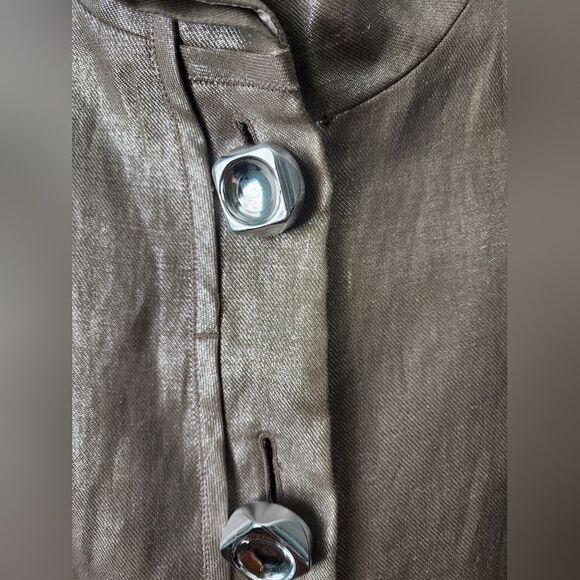 Per Se Ramie tunic style blazer jacket front oversize buttons NWOT 3/4 sleeve - Picture 5 of 8